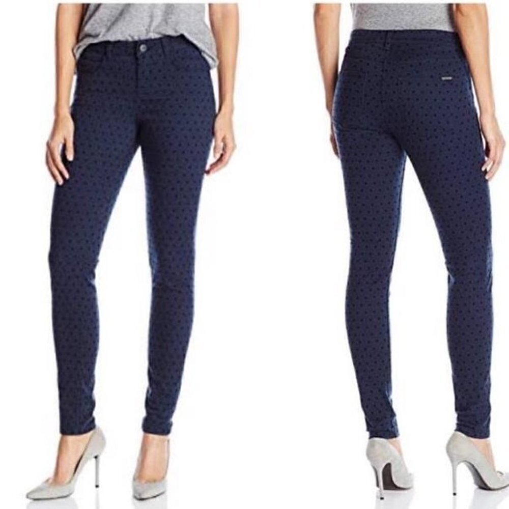 Scotch & Soda La bohemienne mid rise skinny navy polka dot jeans size 25